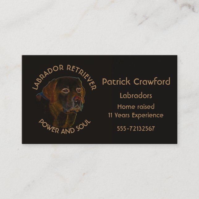 Carte De Visite Éleveur et formation de labrador retriever (Devant)