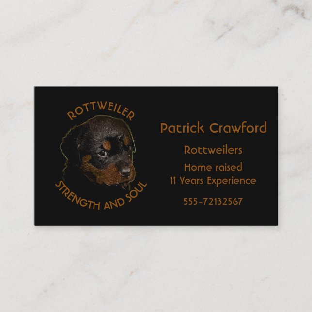 Carte De Visite Éleveur et formation de rottweiler (Devant)