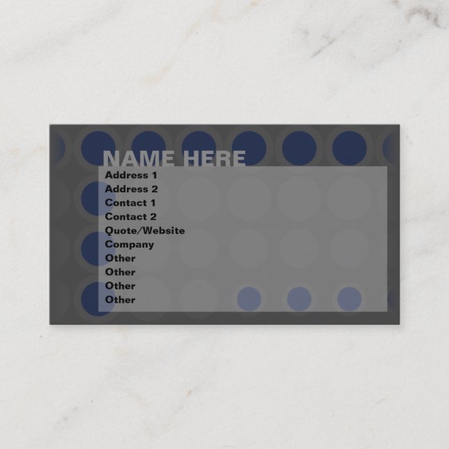 Carte De Visite elipses : marine : (Devant)