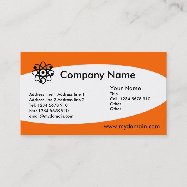 Carte De Visite Eliptical - Orange (Devant)