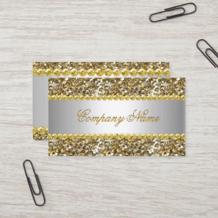 Carte De Visite Elite Business Or Argent Diamant Paillettes 4