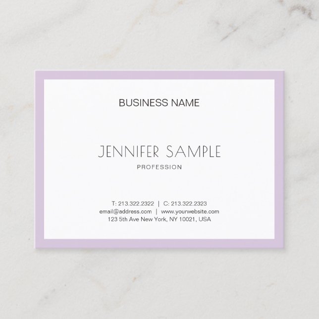 Carte De Visite Elite Clean Design tendance Violet violet violet v (Devant)
