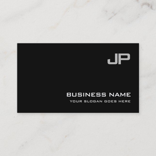 Carte De Visite Elite Design Monogram Plain Luxe Professionnel (Devant)