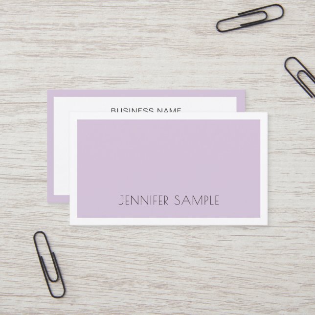 Carte De Visite Elite Simple Design tendance Violet violet violet  (Devant/Arrière en situation)