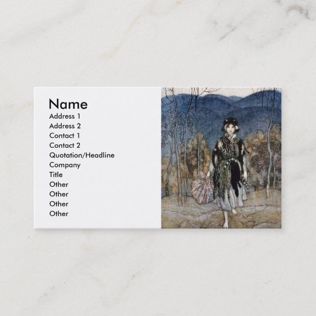 Carte De Visite Elle est allée le long, et est allée le long, et (Devant)