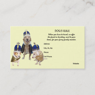 Carte De Visite Embarquement royal de chien de traitement
