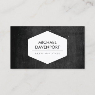 Carte De Visite EMBLÉME BLANC vintage SUR BOIS SOMBRE