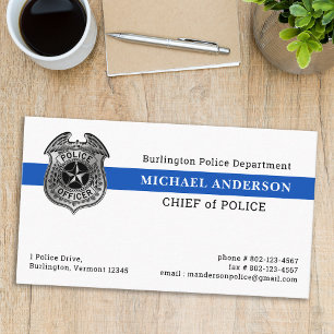 Carte De Visite Emblème d'application de la loi sur mesure du serv