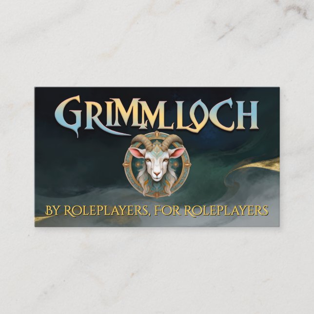 Carte De Visite Emblème de chèvre Grimmloch Fantasy RPG (Devant)