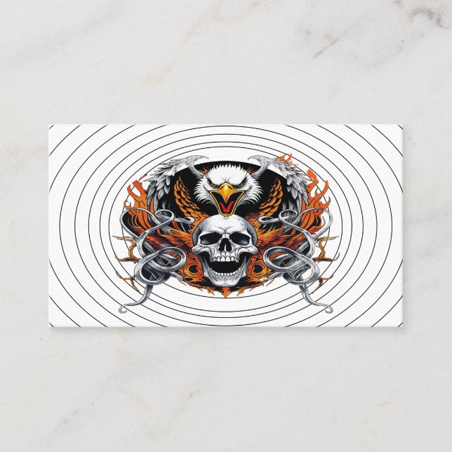 Carte De Visite Emblème de crâne d'aigle Flame Emblem avec détail  (Devant)