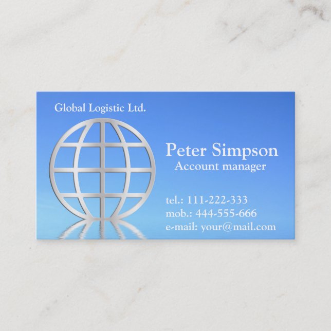 Carte De Visite Emblème du globe (Devant)