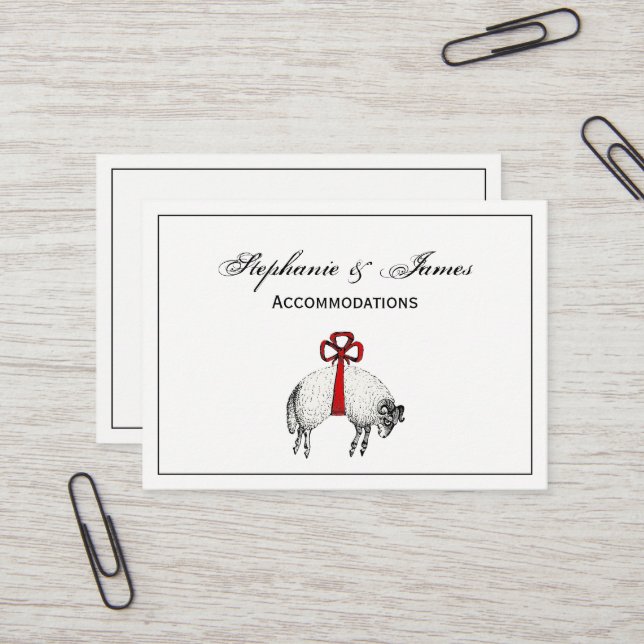 Carte De Visite Emblème héraldique en laiton de bélier berceau (Devant/Arrière en situation)