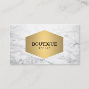 Carte De Visite Emblème Luxe d'or de boulangerie sur le marbre