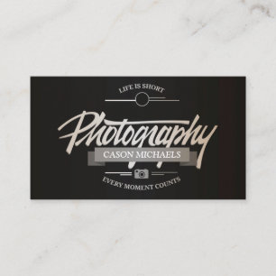 Carte De Visite Emblème typographique vintage chic de photographi