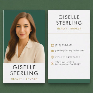 Carte De Visite Emerald Green Courtier immobilier professionnel