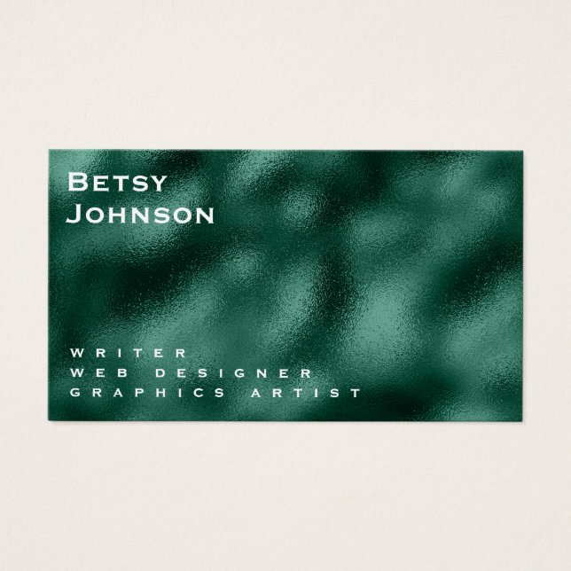 Carte de visite Emerald Green Metallic Foil (Devant)