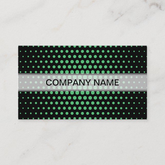 Carte De Visite Emerald Techno Dots Noir moderne (Devant)