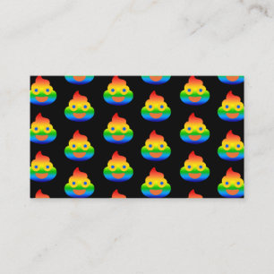 Carte De Visite Emoji Caca Drôle Arc-en-ciel Couleur Visage Souria