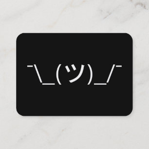 Carte De Visite Émoticône Haussement d'Épaules ¯\_(ツ)_/¯ Kaomoji J