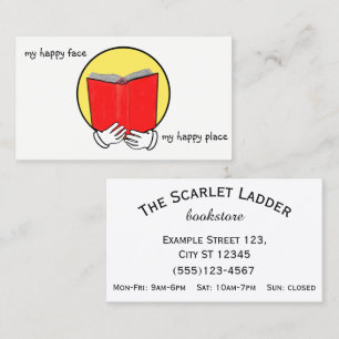Carte De Visite Émoticône lisant un livre - librairie ou