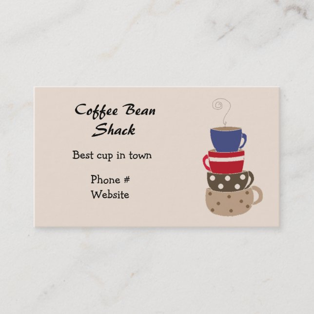 Carte de visite Empilage de Tasses à Café (Devant)