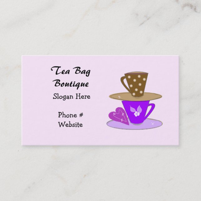 Carte de visite Empilage de Tasses à Thé (Devant)
