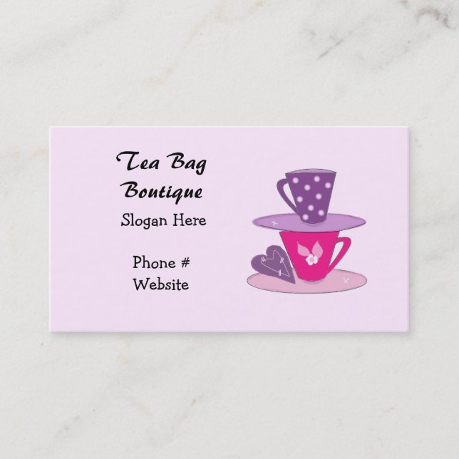 Carte de visite Empilage de Tasses à Thé (Devant)