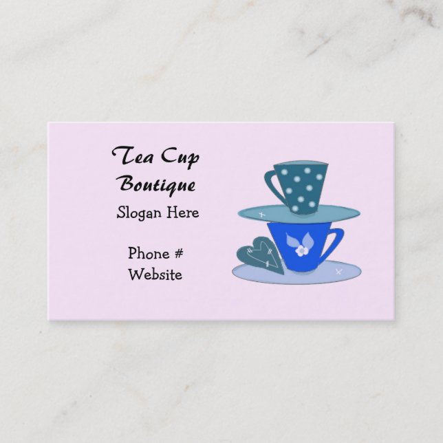 Carte de visite Empilage de Tasses à Thé (Devant)