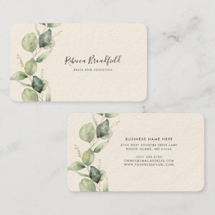 Carte De Visite Employés de script minimaliste d'eucalyptus modern