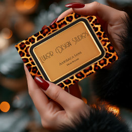 Carte De Visite Empreinte de léopard élégant professionnel primiti