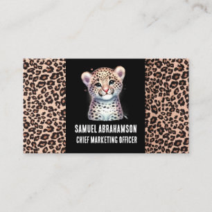 Carte De Visite Empreinte de léopard Kawaii
