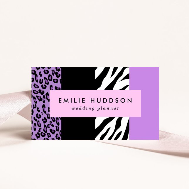 Carte De Visite Empreinte de léopard, Zebra Print, Poster de anima (Créateur téléchargé)