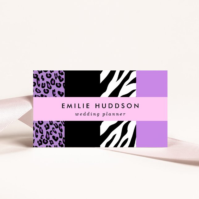 Carte De Visite Empreinte de léopard, Zebra Print, Poster de anima (Créateur téléchargé)