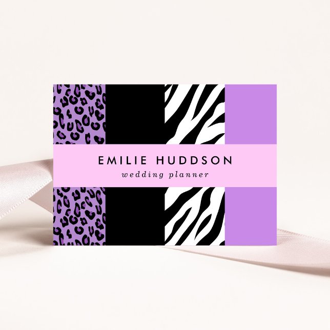 Carte De Visite Empreinte de léopard, Zebra Print, Poster de anima (Créateur téléchargé)
