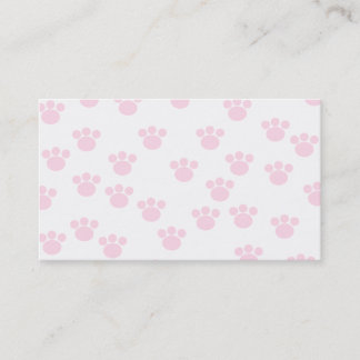 Carte De Visite Empreinte de patte animal. Modèle rose-clair et