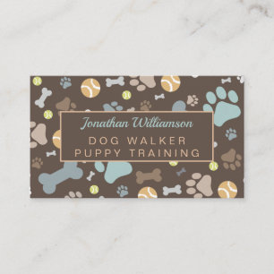 Carte De Visite Empreinte de patte Brown de Dog Walker