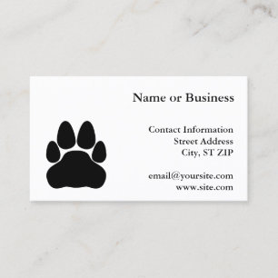 Carte De Visite Empreinte de patte de chat noir