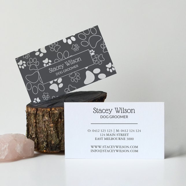 Carte De Visite Empreinte de patte Groomer pour animaux de compagn (Créateur téléchargé)