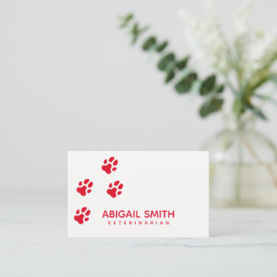 Carte De Visite Empreintes de pattes de chien - affaires d'animal
