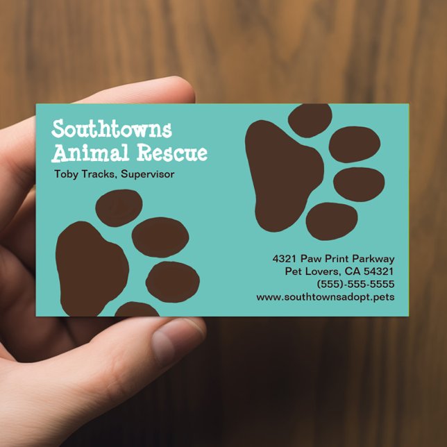 Carte De Visite Empreintes de pattes de chiens Animaux de compagni (Créateur téléchargé)