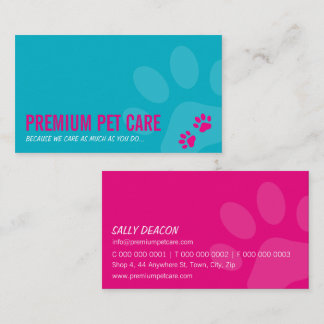 Carte De Visite EMPREINTES DE PATTES PROFESSIONNELS soin animal ro