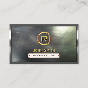 Carte de visite en acier d'avocat de monogramme