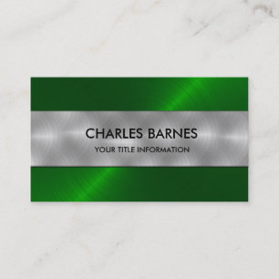 Carte de visite en acier inoxydable vert brillant