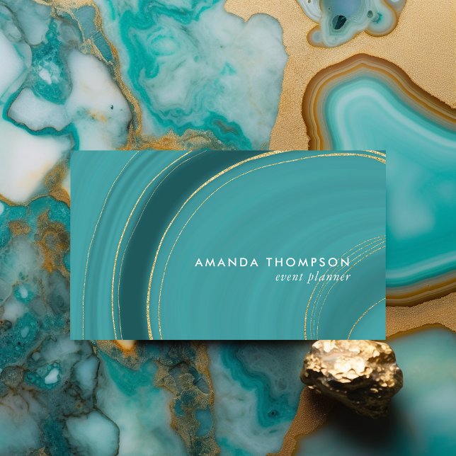 Carte de visite en Agate Turquoise et Or (Créateur téléchargé)