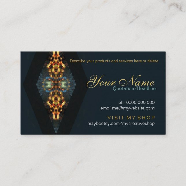Carte de visite en art fractal Diamant de la Prosp (Devant)