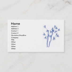 Carte de visite en bambou bleu