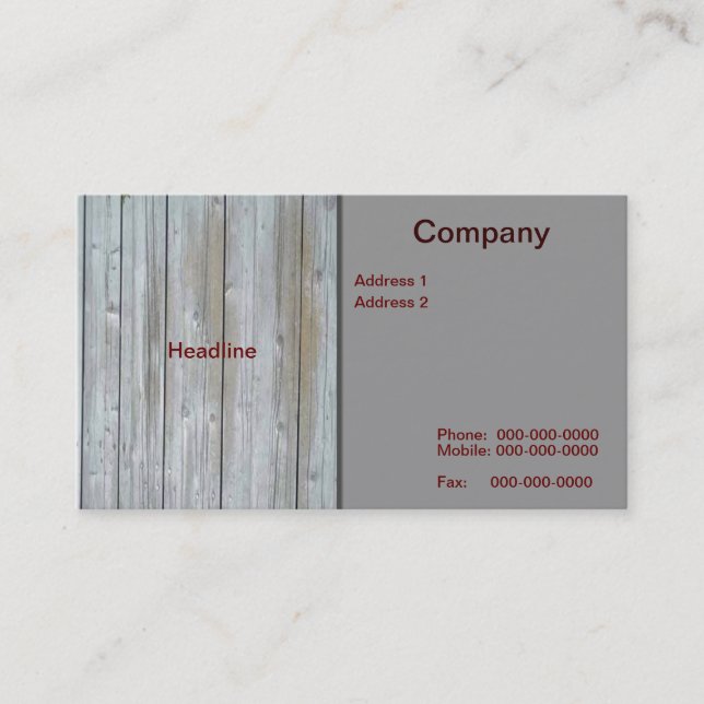 Carte de visite en bois (Devant)