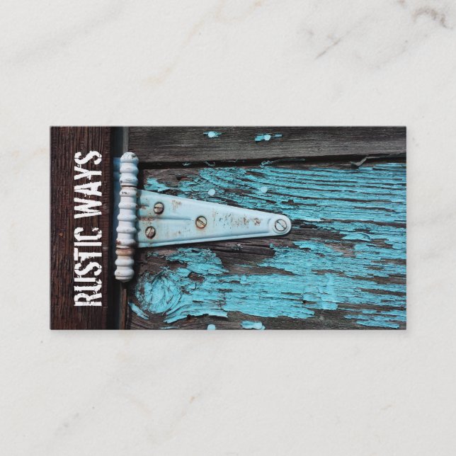 Carte de visite en bois de charnière de grange (Devant)