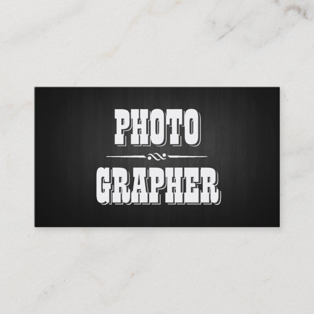 Carte de visite en bois foncé vintage de (Devant)