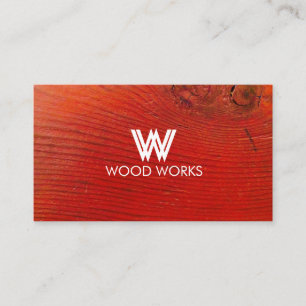 Carte de visite en bois rouge